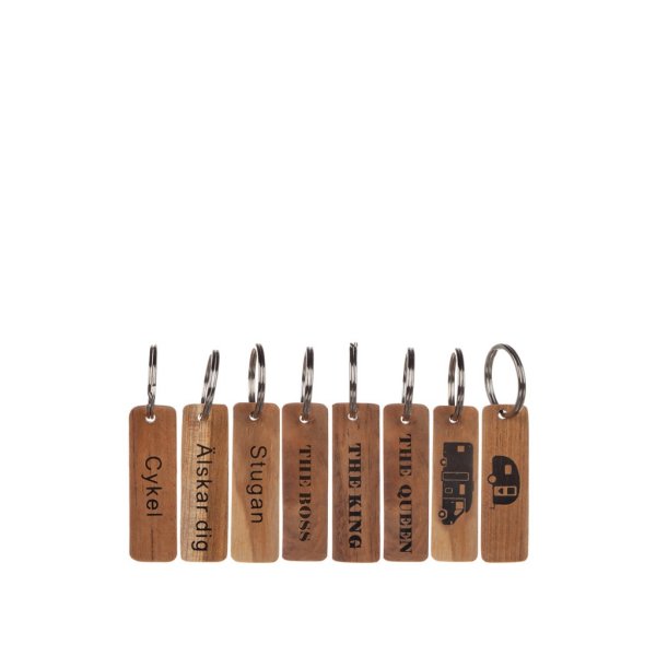 Nyckelring natur med text och bild. Finns i sex olika modeller. - Cykel - Älskar dig! - Stugan - THE BOSS - THE QUEEN - Husbil -