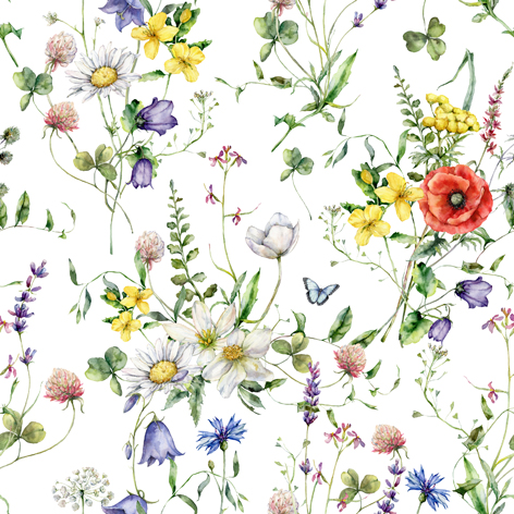 Sommar servetter med vila blommor