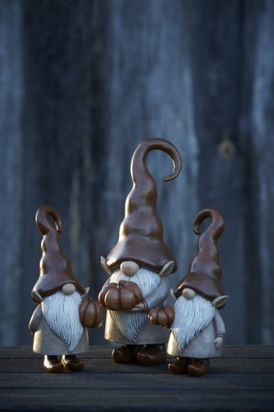 Pumpa tomte till lika skog vätte med orange pumpa i handen. Finns i två modeller -Liten pumpa i höger hand -Stor pumpa i vänster