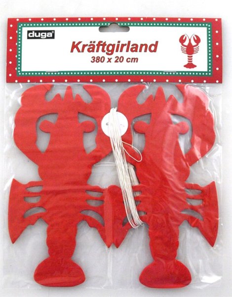 Girlang med röda kräftor till kräftkalaset eller kräftskivan