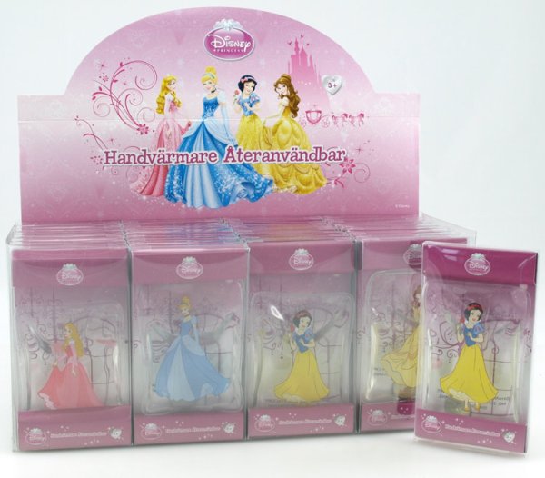 Handvärmare med motiv av våra klassiska Disney prinsessor . En lika vacker som praktisk kompis att ha i fickan eller i vanten nä