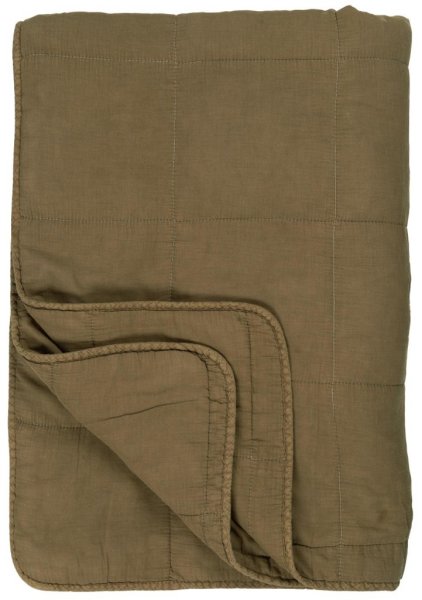 Överkast / täcke natur. Enfärgat i mjuk, fluffig modell. Finns i två olika nyanser. -Beige sand nyans -Brun olive Lika passande