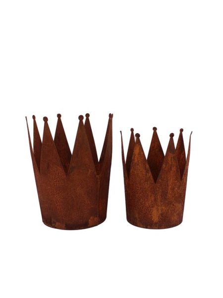 Rostig kruka formad som en krona 