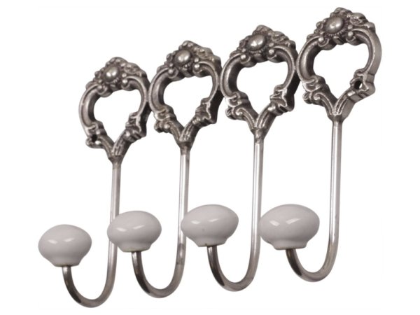 Vacker krok hängare i silver med porslins knoppar