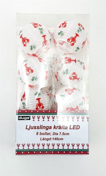 Ljusslinga kräfta med bollar till kräftskivan 