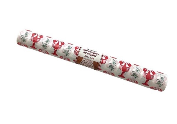 Löpare du i papper med kräftor till kräftskivan