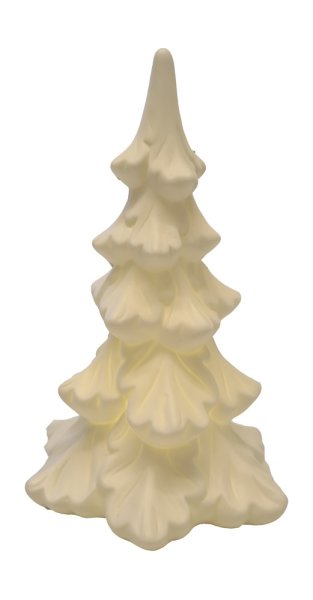 Vit gran julgran i porslin med LED belysning