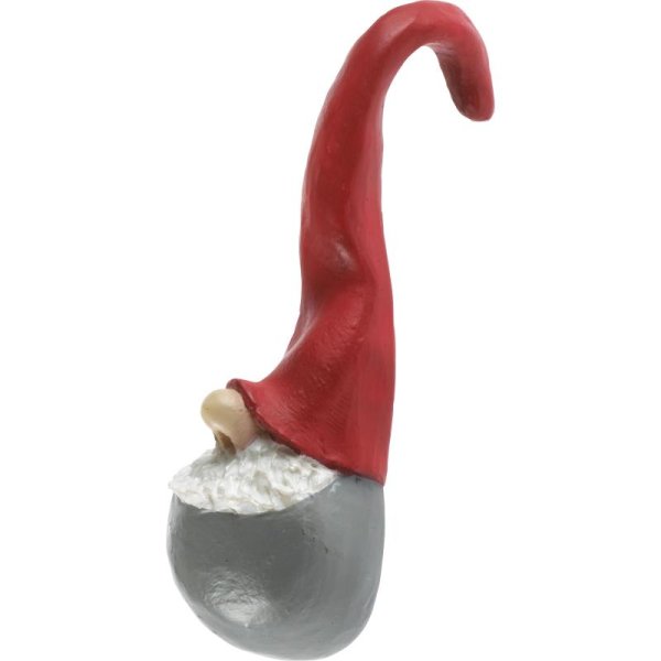Hängande tomte som hänger i luvan