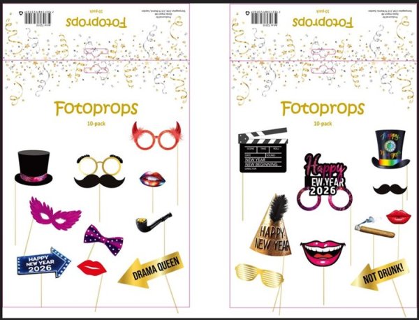 Party Fotoprops till fest nyår och kalas