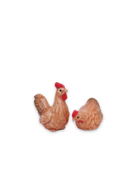 Klassisk tupp och höna i lantlig stil