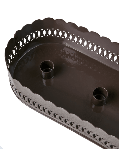 Brun adventsljusstake i avlång klassisk modell