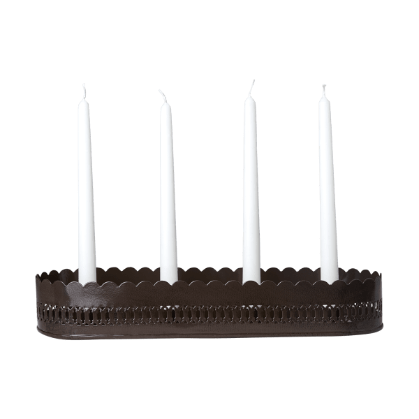 Brun adventsljusstake i avlång klassisk modell