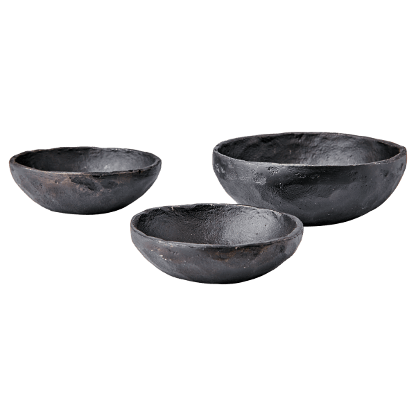 Svarta skålar i järn 3-pack