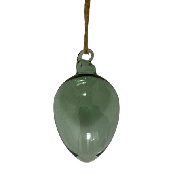 Ägg i grönt glas att hänga i tex påskriset