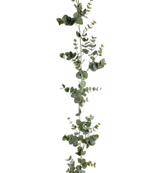 Eucalyptus girlang konstgjord i längre fylligare modell. Vacker och välarbetad passande att lägga på bordet vid en dukning eller