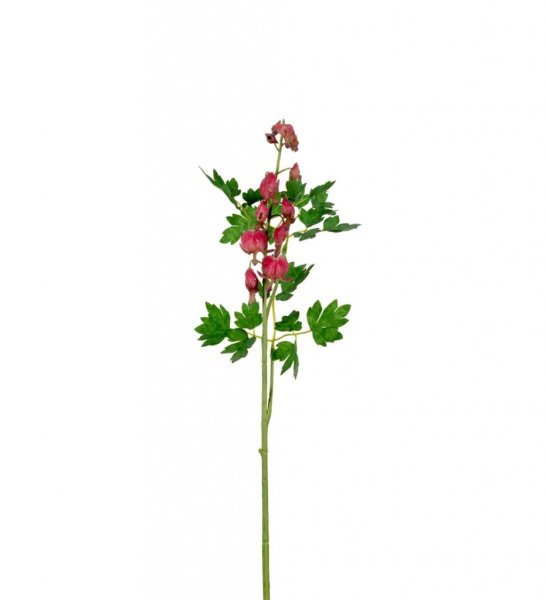 Vacker sommar blomma Löjnantshjärta med rosa blommor och gröna blad. En välarbetad verklighetstrogen konstblomma. Med skaft och