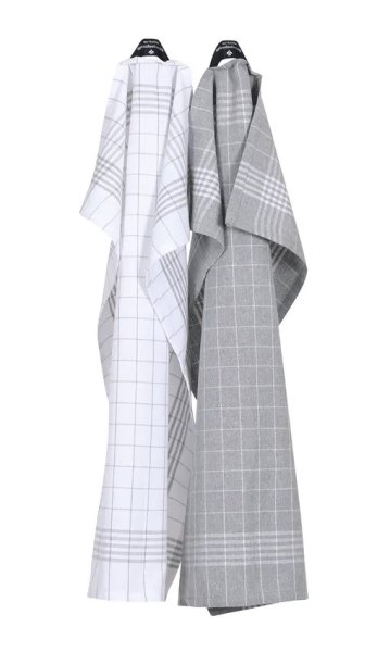 Kökshandduk Astrid klassisk i grått och vitt 