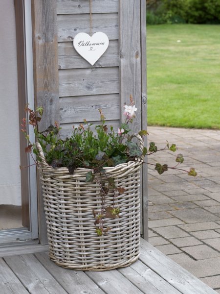 Vitt välkommen hjärta med snöre 