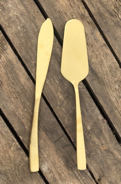 Tårtbestick i Guld 2-pack