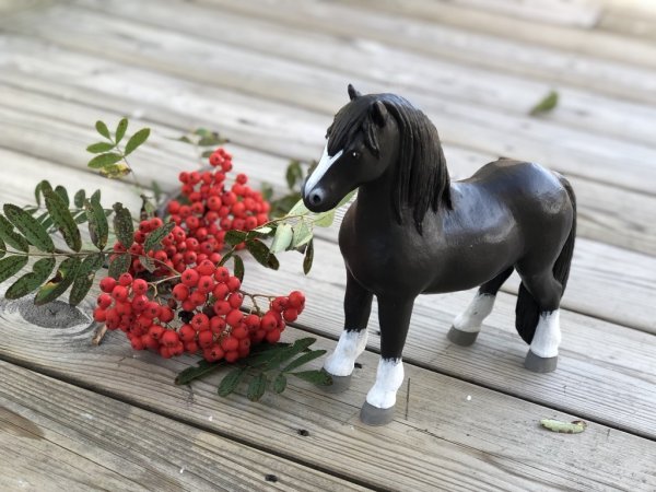 Hästen Blacken en svart ståtlig skönhet att dekorera med. Designad av Erkers Marie Persson Leksand. Unik i sin stil och modell.