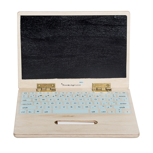 Dator / laptop i trä med griffeltavla "blackbord"