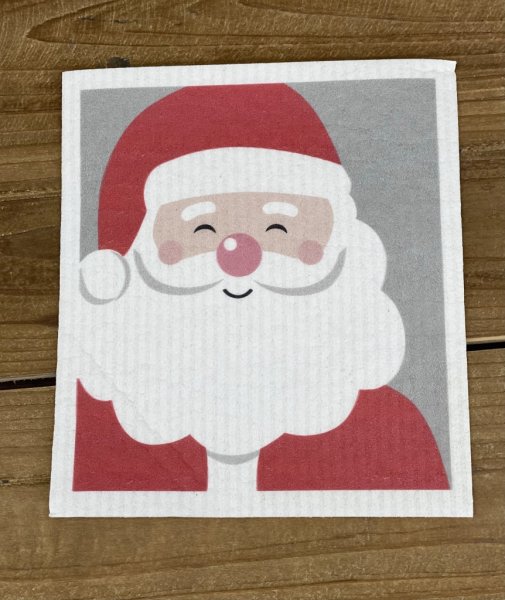 Disktrasa med motiv av en tomte. Vit och grå botten, motiv i rött och vitt. I bra kvalité med bra uppsugnings kraft. Motiv på en