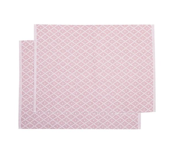 Bordstablett Ella mönstrad i vitt och rosa
