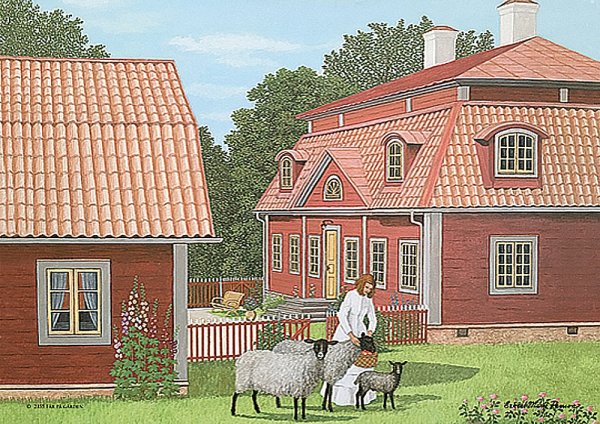 Bordstablett Får på gården av Sverigealmanackan