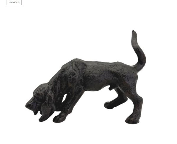 Hund i järn att dekorera med eller att ha som dörrstopp