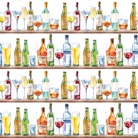 Kaffeservetter Cocktail bar med motiv av flaskor