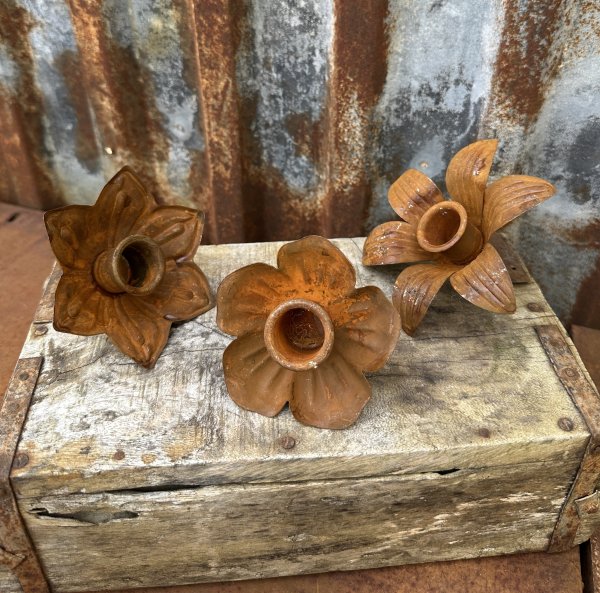 Ljushållare Rostig blomma för flaskor mm