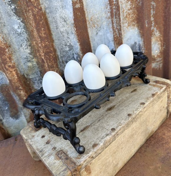 Ägghållare förvaring i järn med handtag