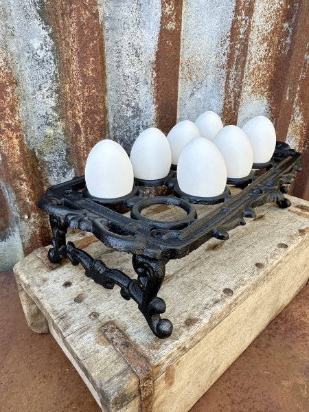 Ägghållare förvaring i järn med handtag