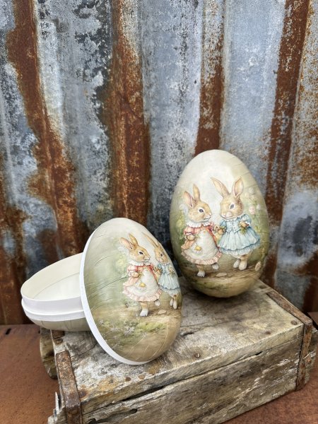 Ägg påskägg öppningsbart med kaniner 