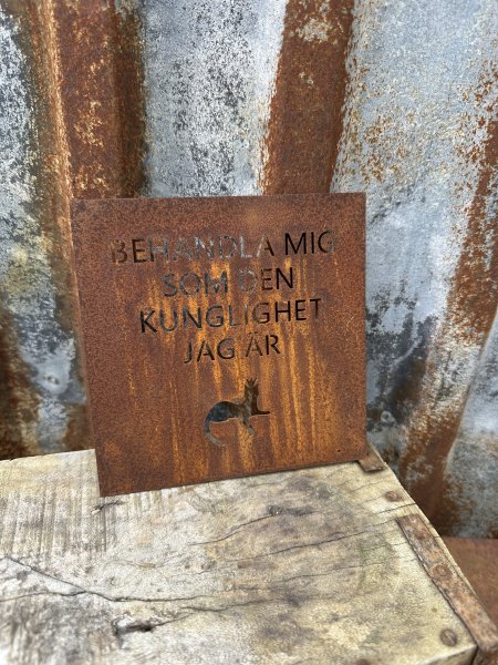 Rost skylt Katt Behandla mig som den kunglighet jag är