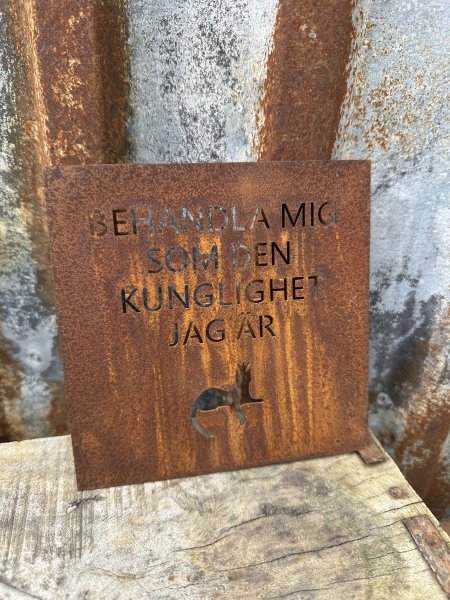 Rost skylt Katt Behandla mig som den kunglighet jag är