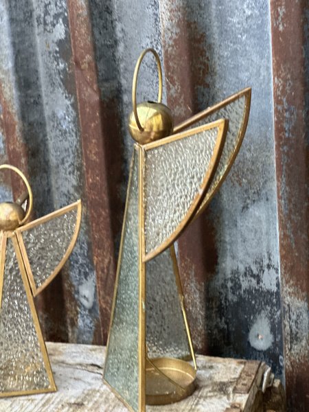 Gloria ljuslykta ängel i glas och guld 