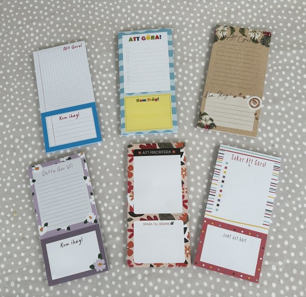 Kom i håg block / shopping lista med magnet 