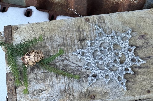 Stjärna i glitter silver 