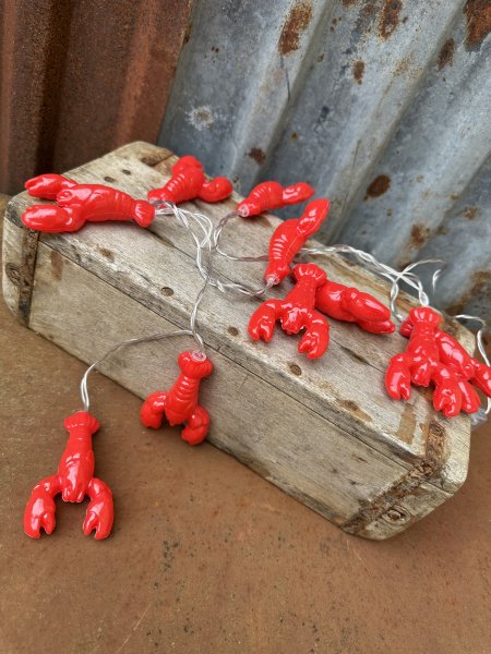 Ljusslinga girlang med kräftor i belysning 