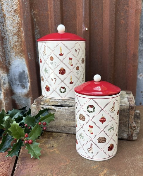 Plåtburk Juletid med gammeldags jul motiv 