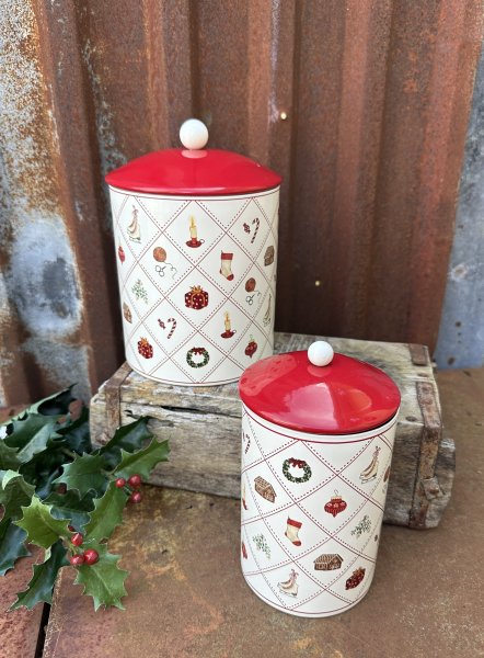 Plåtburk Juletid med gammeldags jul motiv 