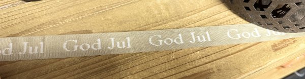 Band GOD JUL vitt och beige