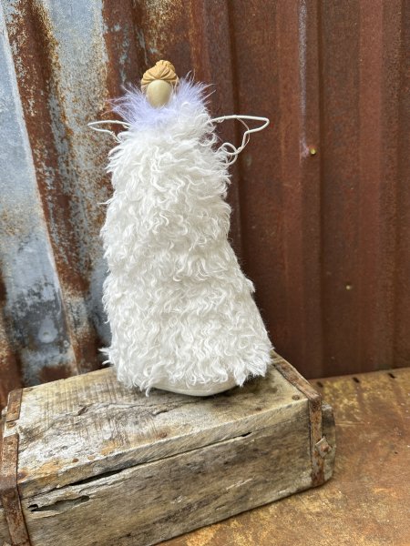 Vit ängel Fluff med belysning