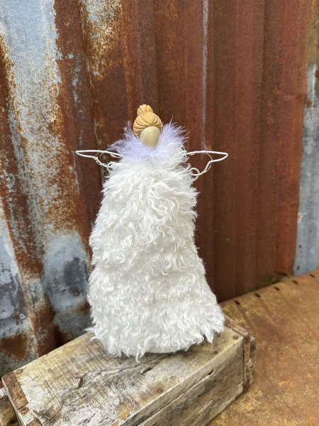 Vit ängel Fluff med belysning