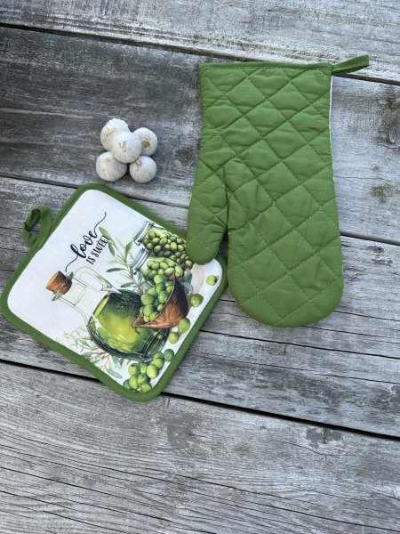 Grytlapp och grytvante Olive 
