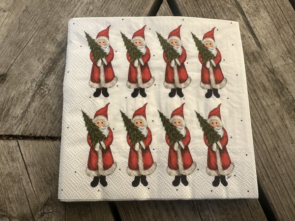 Servetter Julefrid med tomtar och granar