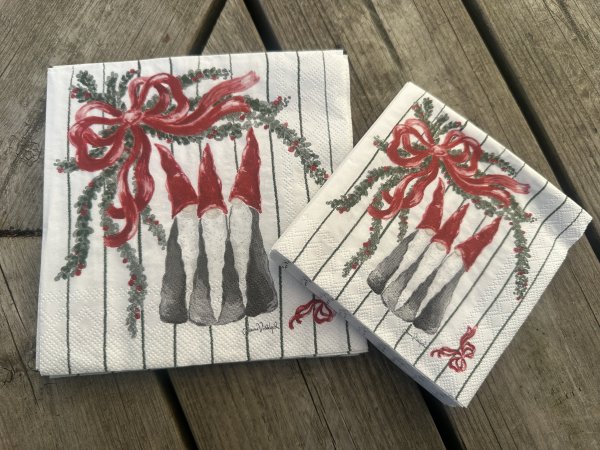 Jul servetter med tomtar Designad Ruth Vetter
