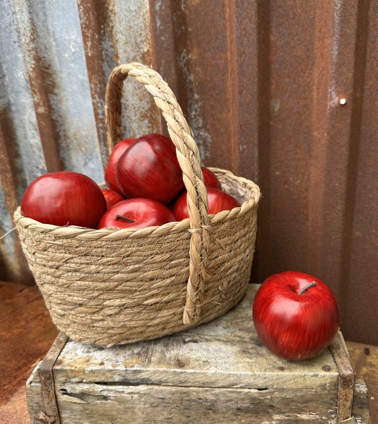 Flätad korg med handtag för plantering och dekoration