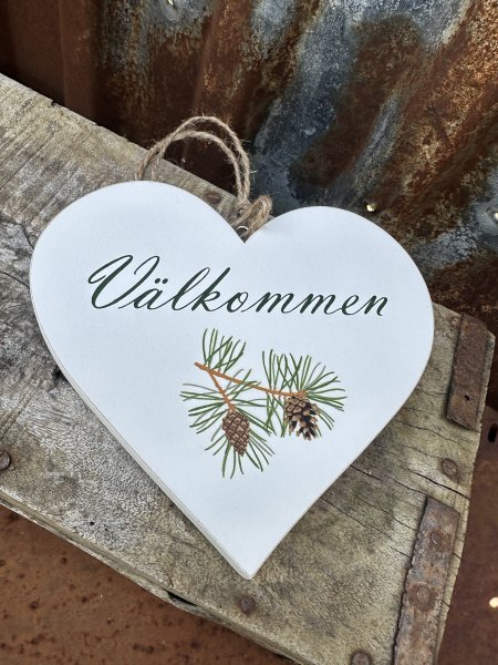 Vitt hjärta Välkommen med kottar och kvistar